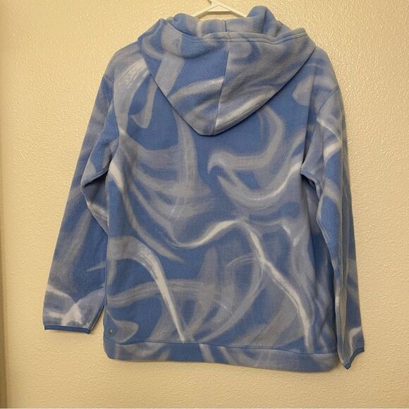 Zella Athletic Performance chunky cozy fleece hoodie blue print XL 14-16 NWT - Picture 3 of 12